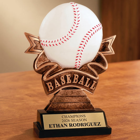 Personalized Baseball Trophy 7" - Custom Engraved RR for Team, Coach & MVP - View 2