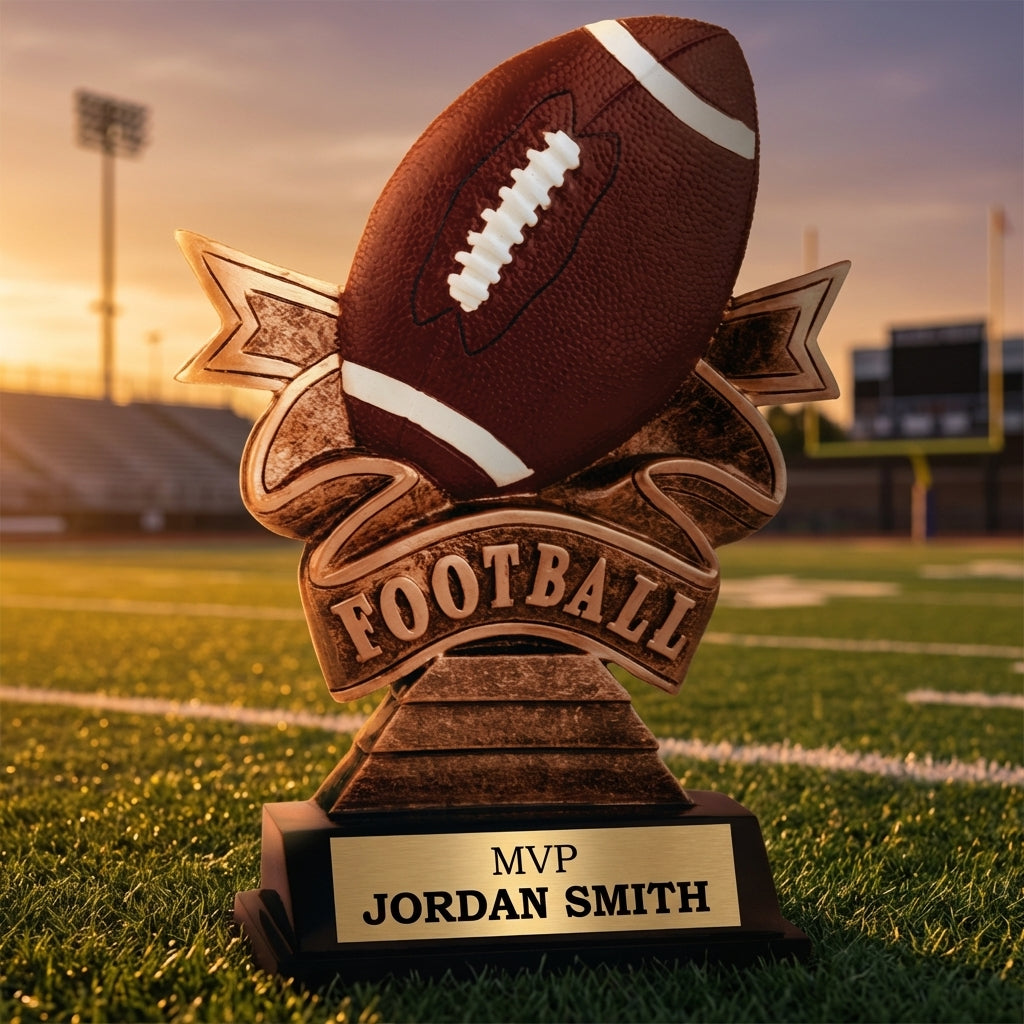 Personalized Football Trophy 7" - Custom Engraved RR for Team, Coach & MVP - View 3