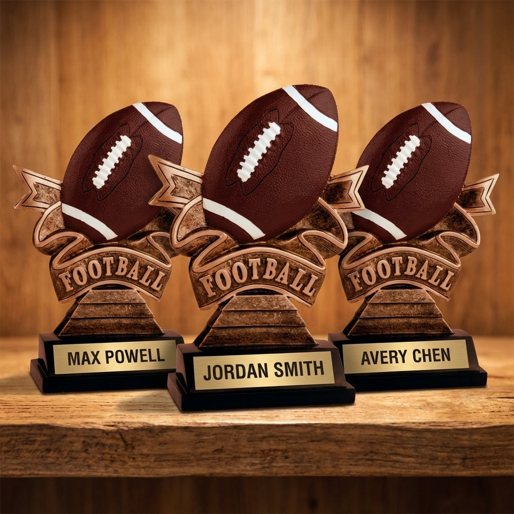 Personalized Football Trophy 7" - Custom Engraved RR for Team, Coach & MVP - View 4