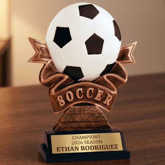 Personalized Soccer Trophy 7" - Custom Engraved RR for Team, Coach & MVP - View 2