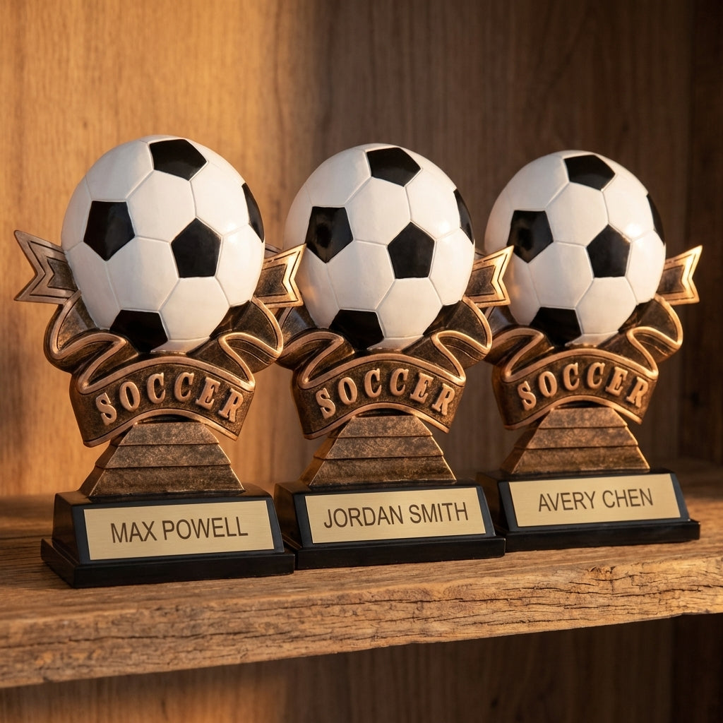 Personalized Soccer Trophy 7" - Custom Engraved RR for Team, Coach & MVP - View 4