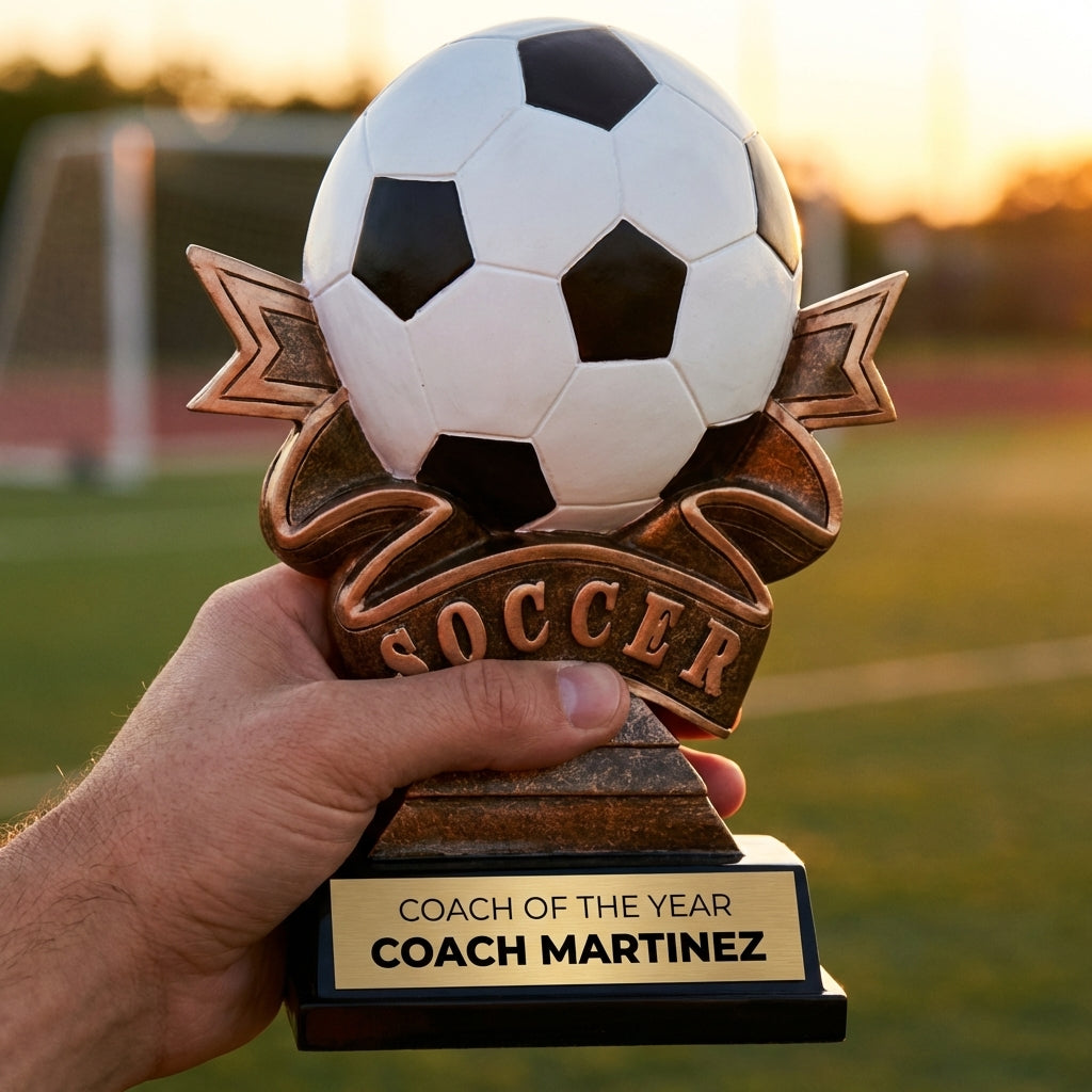 Personalized Soccer Trophy 7" - Custom Engraved RR for Team, Coach & MVP - View 5