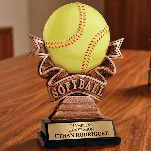 Personalized Softball Trophy 7" - Custom Engraved RR for Team, Coach & MVP - View 2