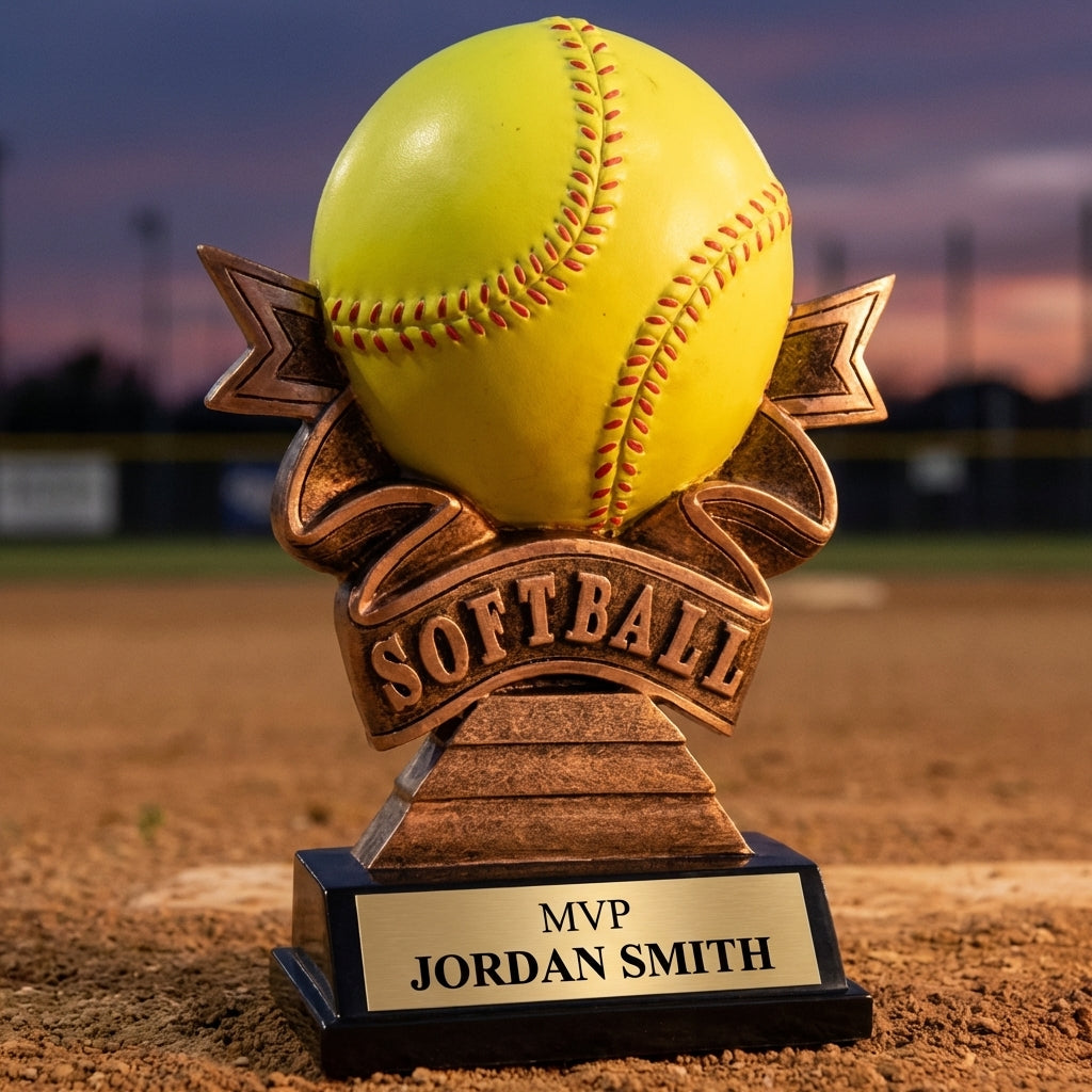 Personalized Softball Trophy 7" - Custom Engraved RR for Team, Coach & MVP - View 3