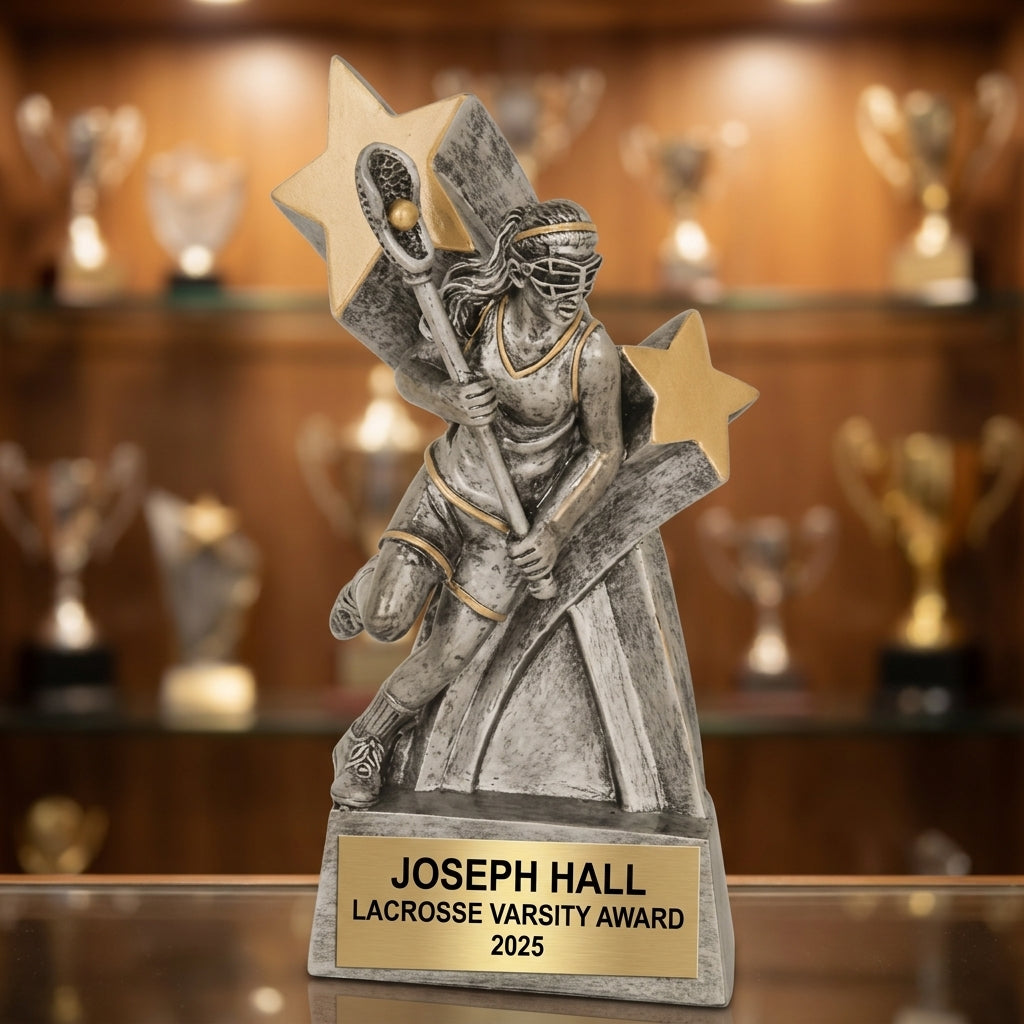 Lacrosse Trophy Award | Personalized Lacrosse Gift | Custom Engraved | Lacrosse Awards | Team Gifts | Lacrosse Coach Gift - View 1