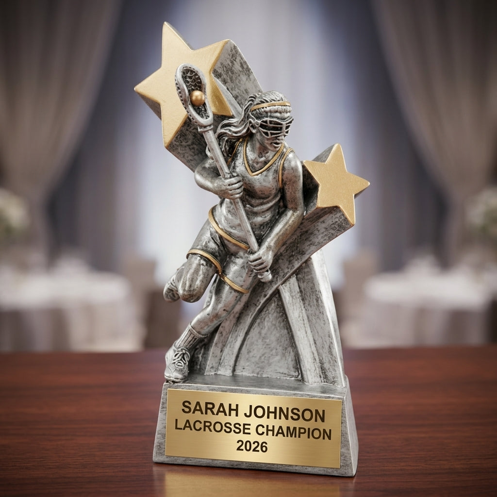 Lacrosse Trophy Award | Personalized Lacrosse Gift | Custom Engraved | Lacrosse Awards | Team Gifts | Lacrosse Coach Gift - View 2