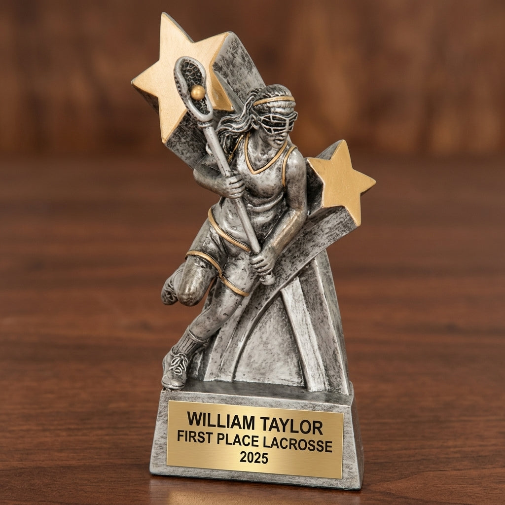 Lacrosse Trophy Award | Personalized Lacrosse Gift | Custom Engraved | Lacrosse Awards | Team Gifts | Lacrosse Coach Gift - View 3