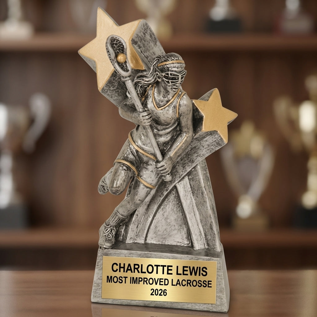 Lacrosse Trophy Award | Personalized Lacrosse Gift | Custom Engraved | Lacrosse Awards | Team Gifts | Lacrosse Coach Gift - View 4