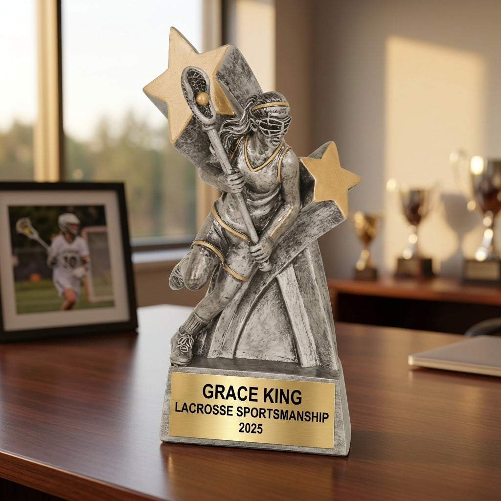 Lacrosse Trophy Award | Personalized Lacrosse Gift | Custom Engraved | Lacrosse Awards | Team Gifts | Lacrosse Coach Gift - View 5
