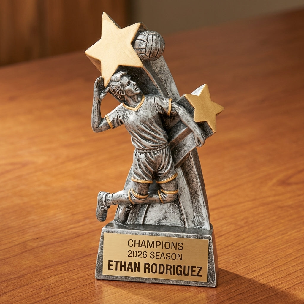 Personalized Volleyball Trophy 6" - Custom Engraved RSS for Team, Coach & MVP - View 2