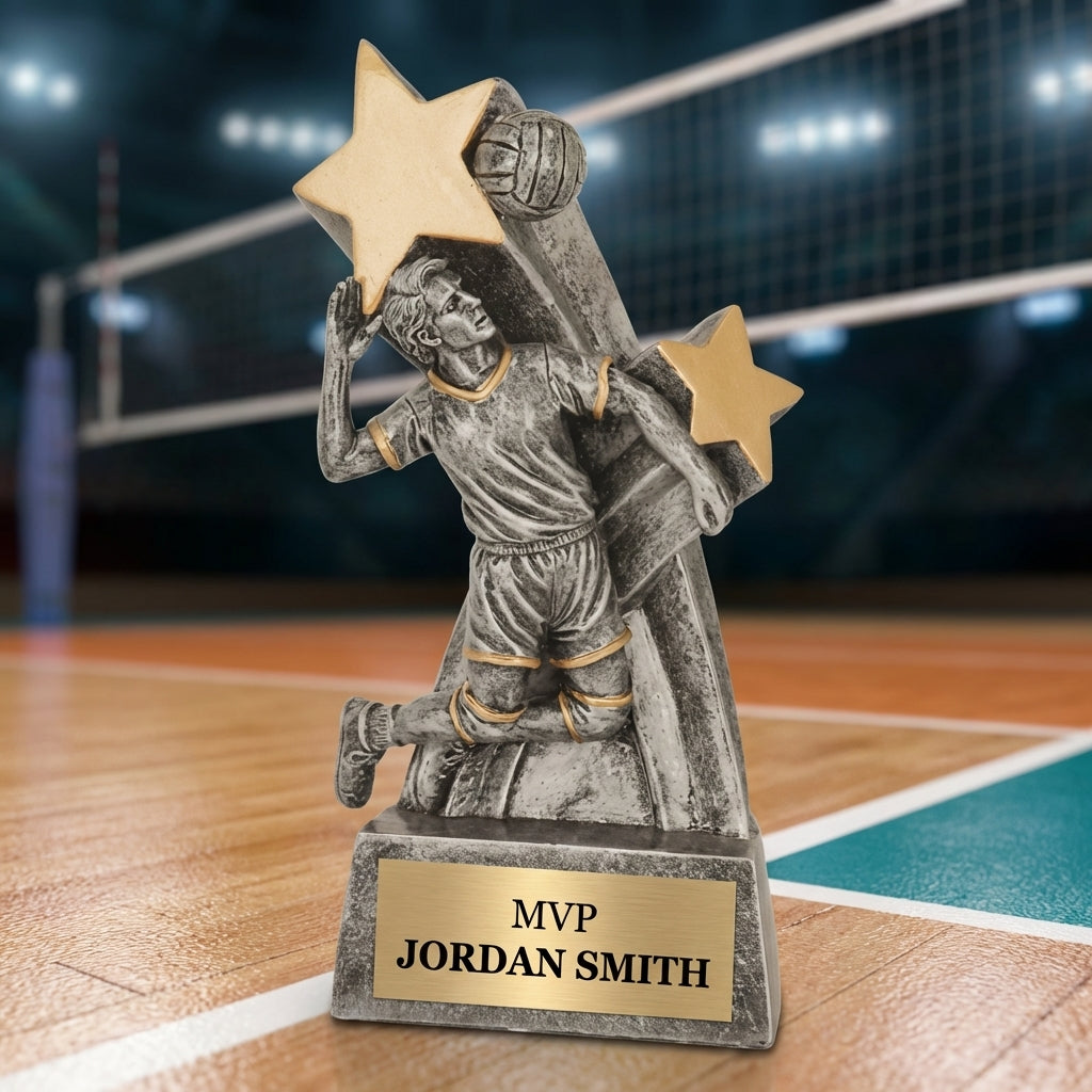 Personalized Volleyball Trophy 6" - Custom Engraved RSS for Team, Coach & MVP - View 3