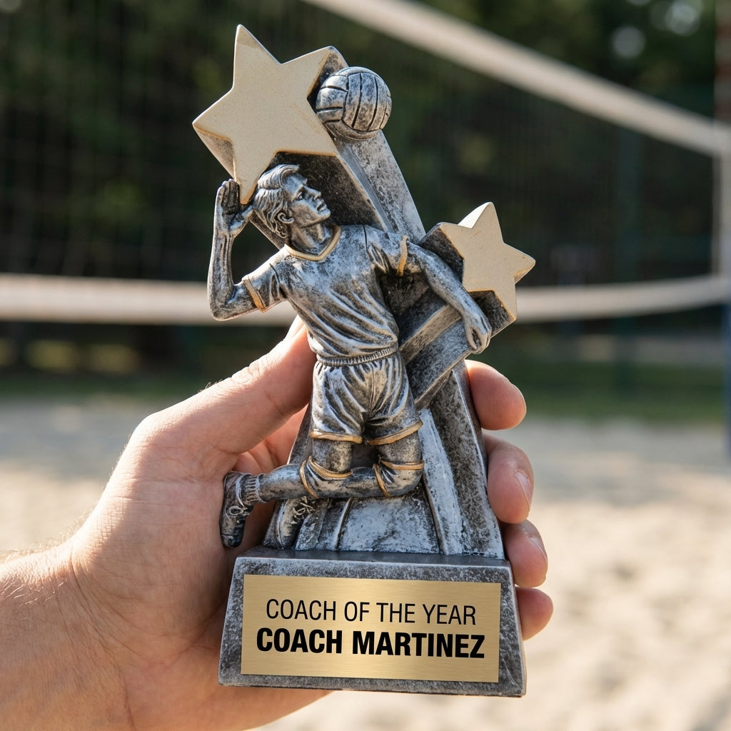 Personalized Volleyball Trophy 6" - Custom Engraved RSS for Team, Coach & MVP - View 5
