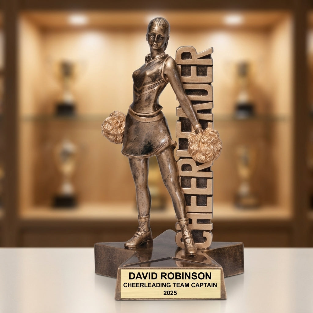 Cheerleading Award Trophy | Personalized | Custom Engraved | Cheer Trophy | Cheer Gift | Cheerleader Award - View 1