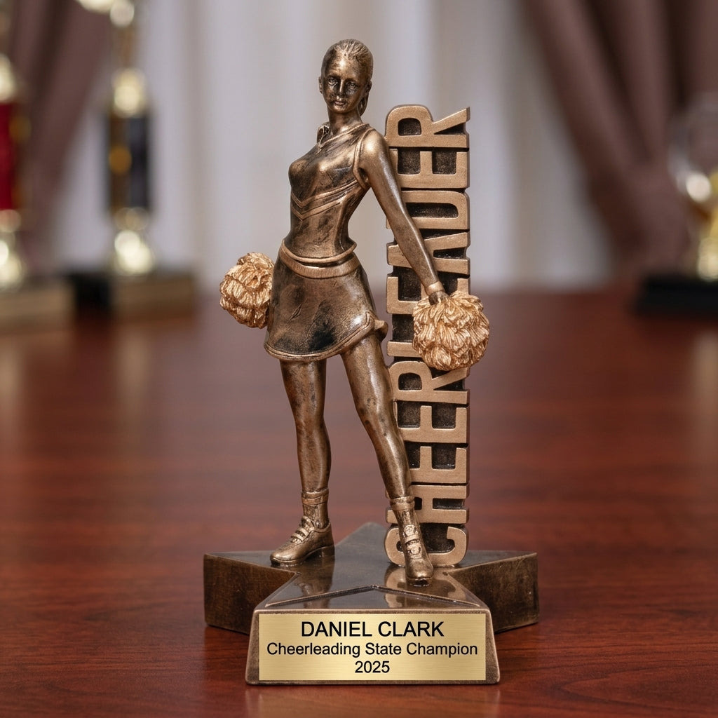 Cheerleading Award Trophy | Personalized | Custom Engraved | Cheer Trophy | Cheer Gift | Cheerleader Award - View 2