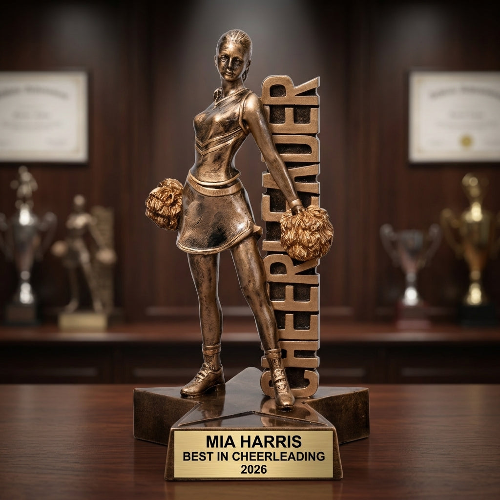 Cheerleading Award Trophy | Personalized | Custom Engraved | Cheer Trophy | Cheer Gift | Cheerleader Award - View 3