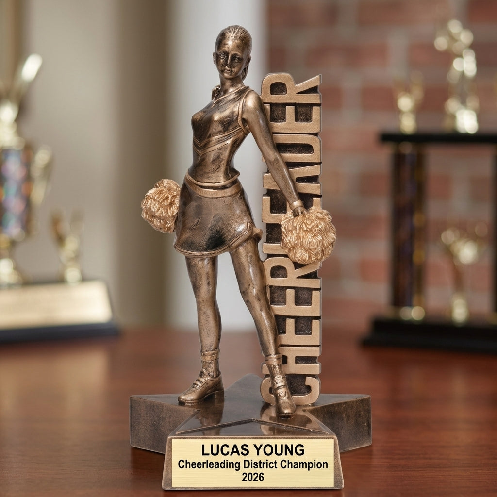 Cheerleading Award Trophy | Personalized | Custom Engraved | Cheer Trophy | Cheer Gift | Cheerleader Award - View 4