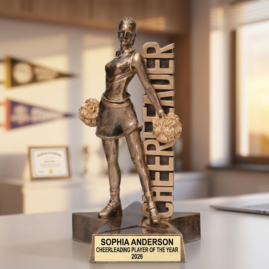 Cheerleading Award Trophy | Personalized | Custom Engraved | Cheer Trophy | Cheer Gift | Cheerleader Award - View 5
