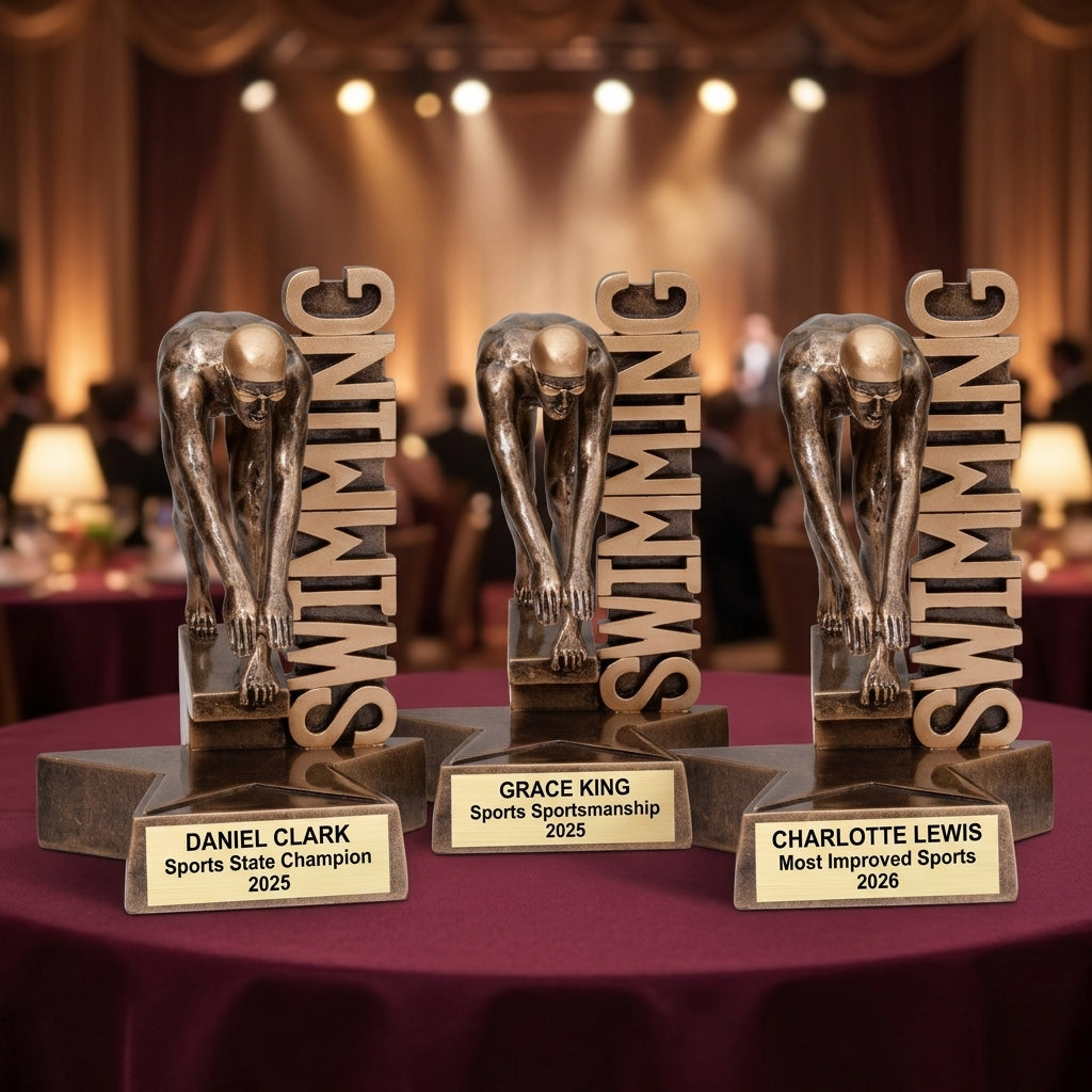 Swimming Award Trophy | Personalized | Custom Engraved | Swim Meet Champion | Gift | Free Engraving - View 6