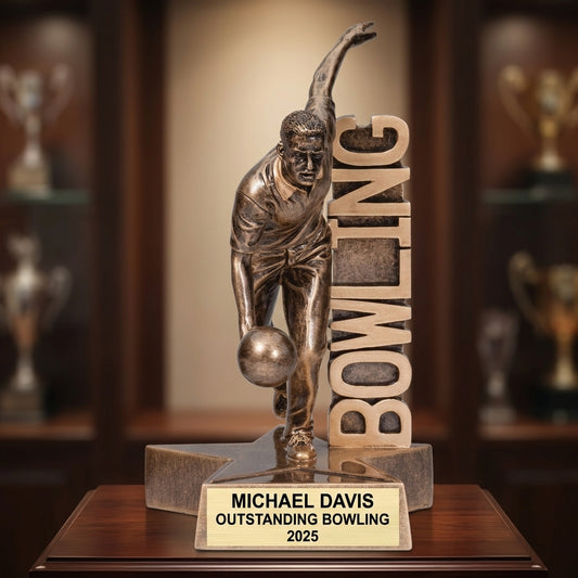 Bowling Award Trophy | Personalized | Custom Engraved | Bowling Gift | Team Award | Bowling Tournament | Achievement Award - View 1