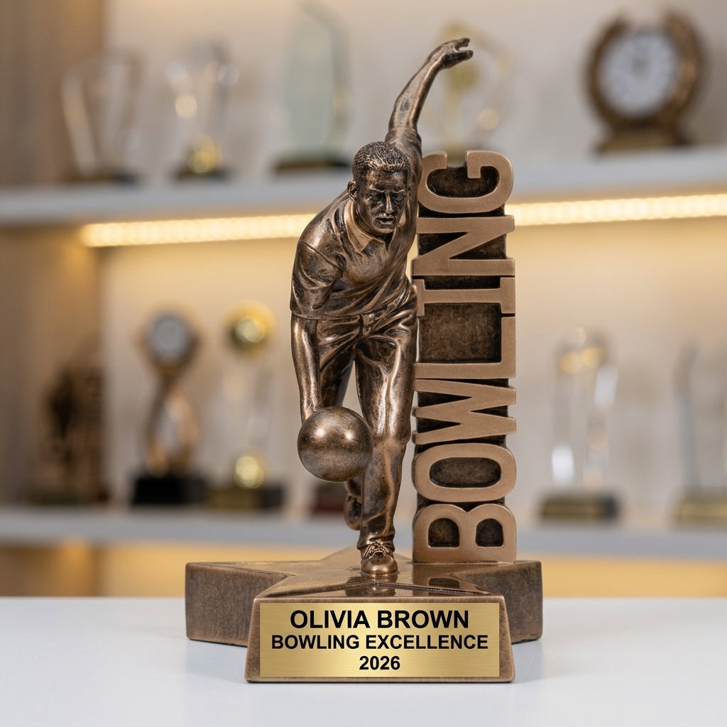 Bowling Award Trophy | Personalized | Custom Engraved | Bowling Gift | Team Award | Bowling Tournament | Achievement Award - View 4