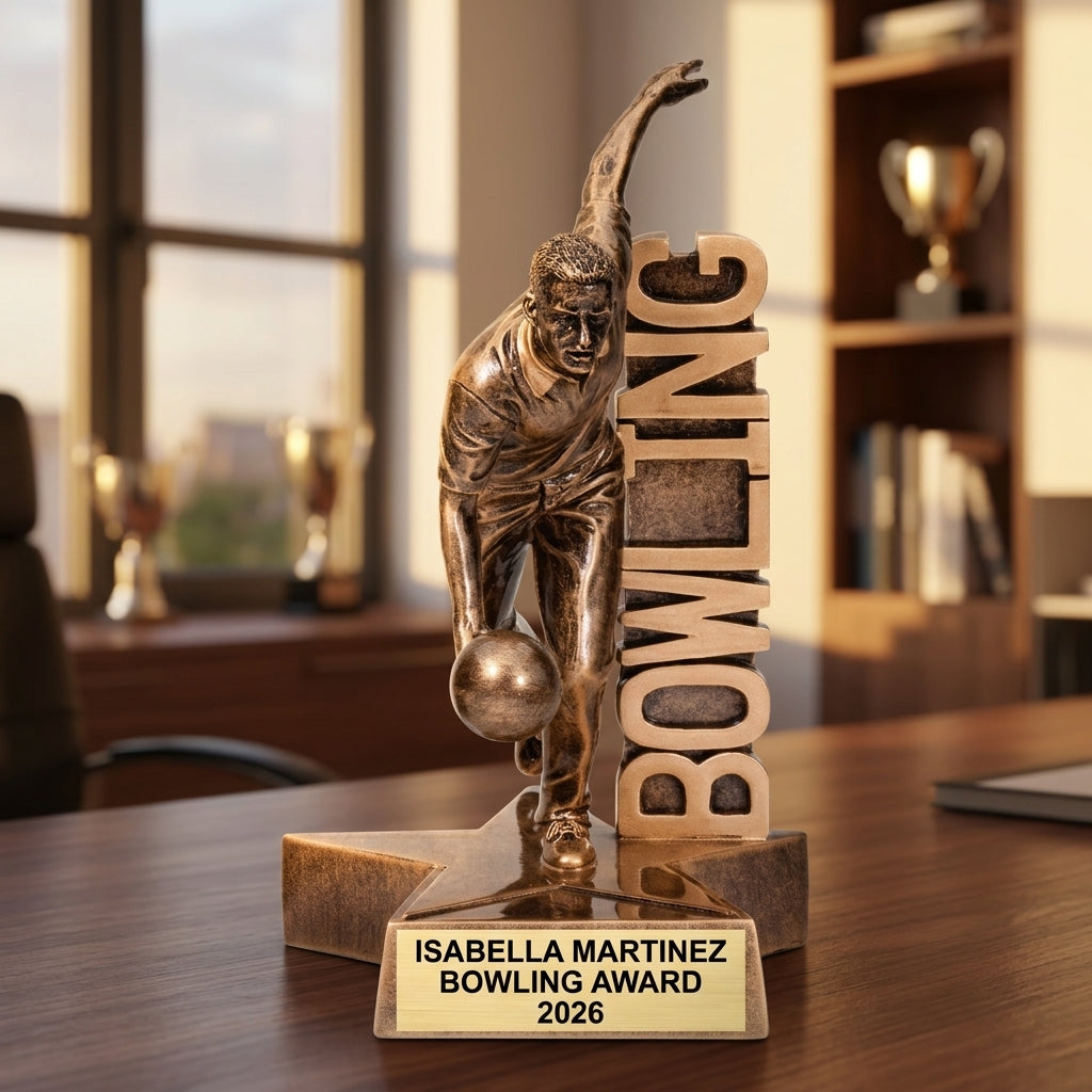 Bowling Award Trophy | Personalized | Custom Engraved | Bowling Gift | Team Award | Bowling Tournament | Achievement Award - View 5