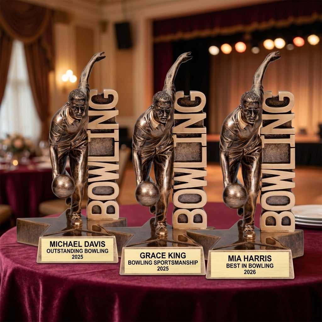 Bowling Award Trophy | Personalized | Custom Engraved | Bowling Gift | Team Award | Bowling Tournament | Achievement Award - View 6
