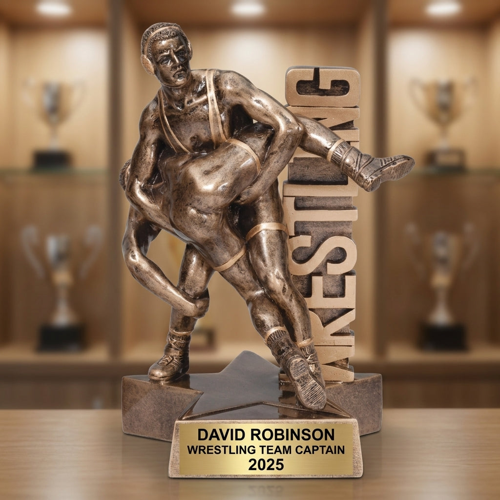 Wrestling Award Trophy | Personalized | Custom Engraved | Wrestling Gift | Wrestling Champion | Personalized Wrestling Trophy - View 1
