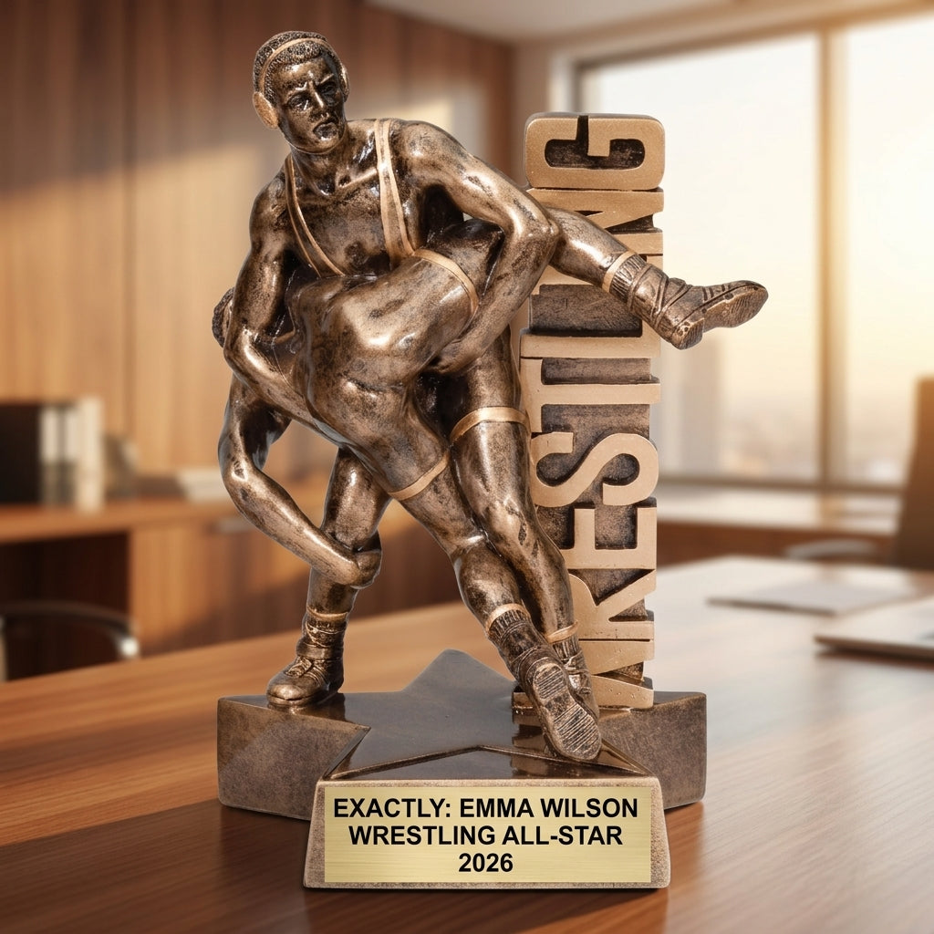 Wrestling Award Trophy | Personalized | Custom Engraved | Wrestling Gift | Wrestling Champion | Personalized Wrestling Trophy - View 5