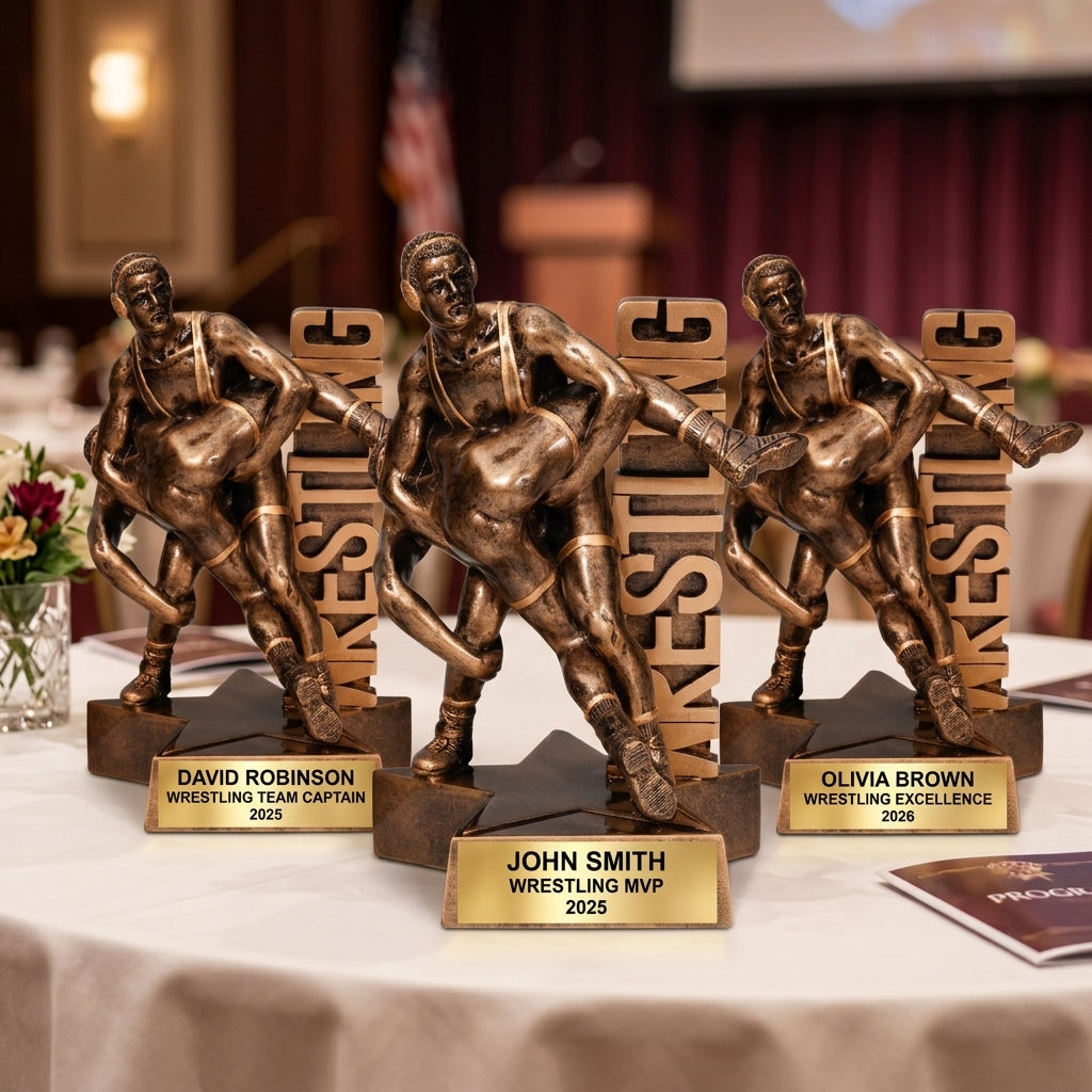 Wrestling Award Trophy | Personalized | Custom Engraved | Wrestling Gift | Wrestling Champion | Personalized Wrestling Trophy - View 6