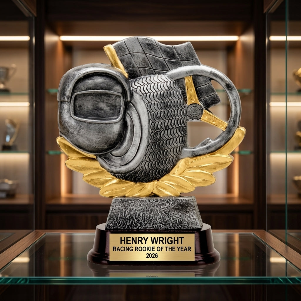 Racing Award Trophy | Personalized | Custom Engraved Racing Trophy | Motorsport Gift | Race Car Driver Award | Championship Trophy - View 1