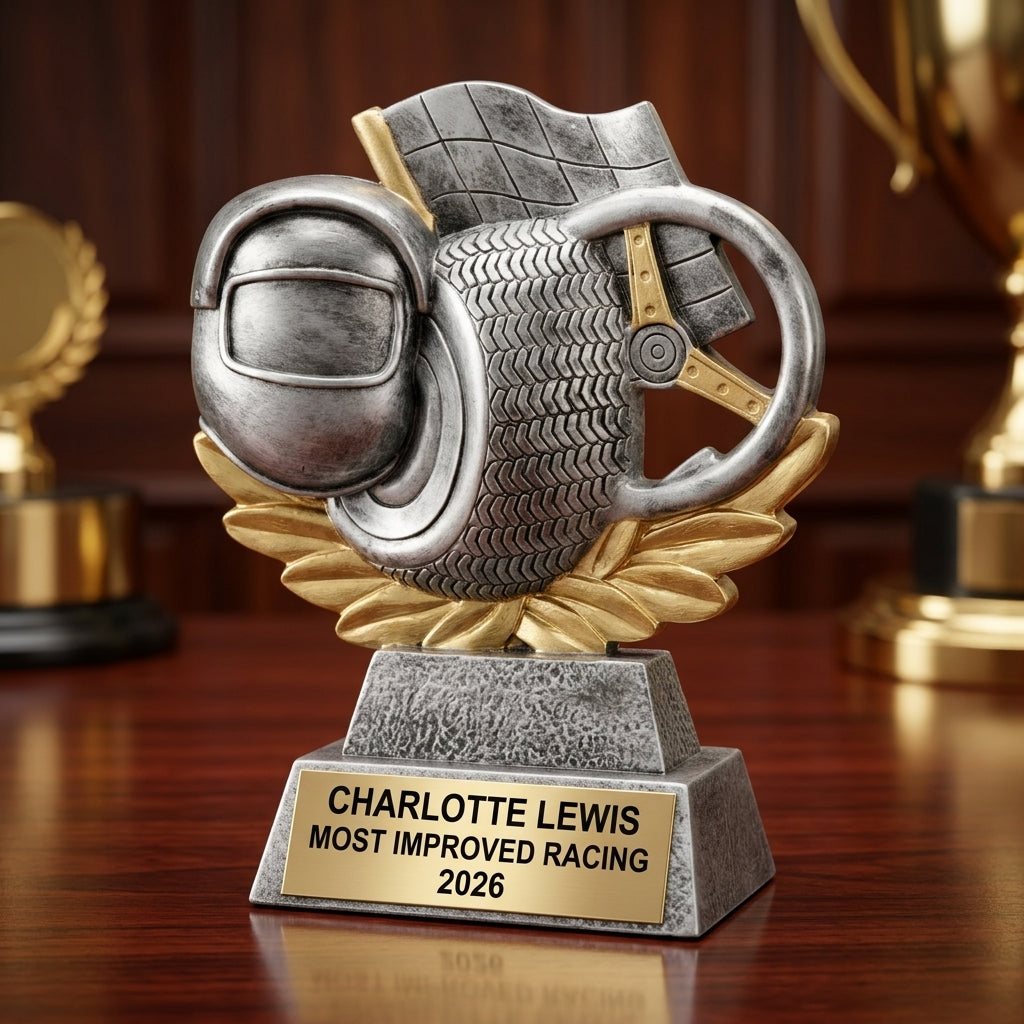 Racing Award Trophy | Personalized | Custom Engraved Racing Trophy | Motorsport Gift | Race Car Driver Award | Championship Trophy - View 2