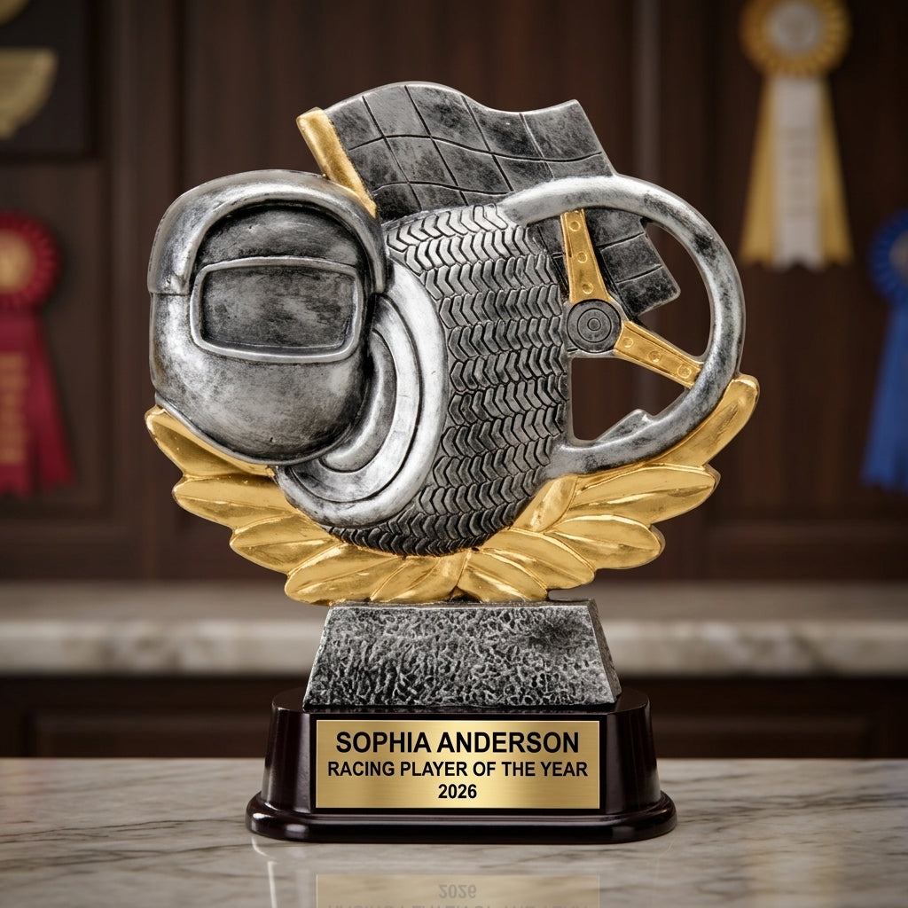 Racing Award Trophy | Personalized | Custom Engraved Racing Trophy | Motorsport Gift | Race Car Driver Award | Championship Trophy - View 3