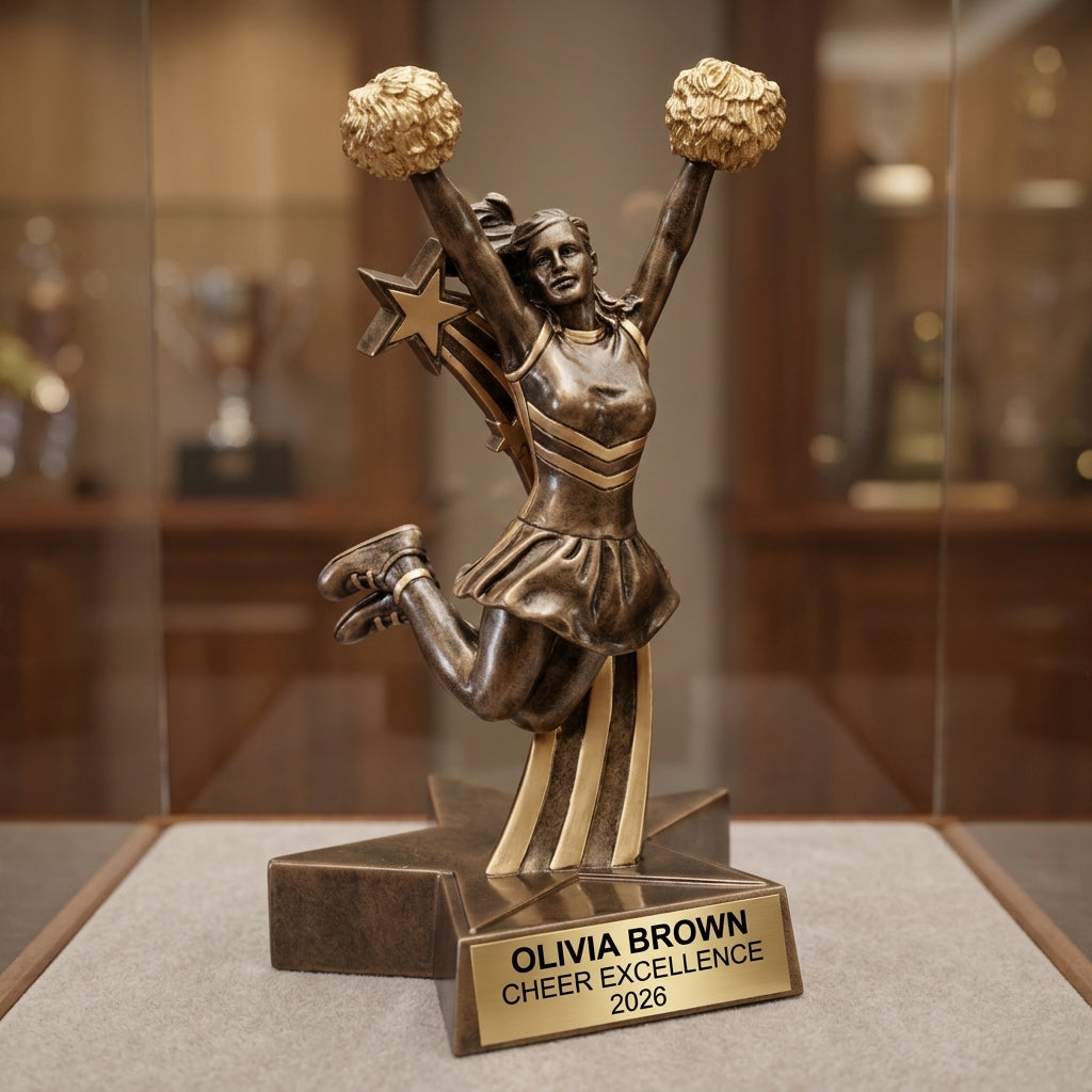 Cheer Award Trophy | Personalized | Custom Engraved | Cheerleader Gift | Team Award | Cheerleading Trophy - View 1
