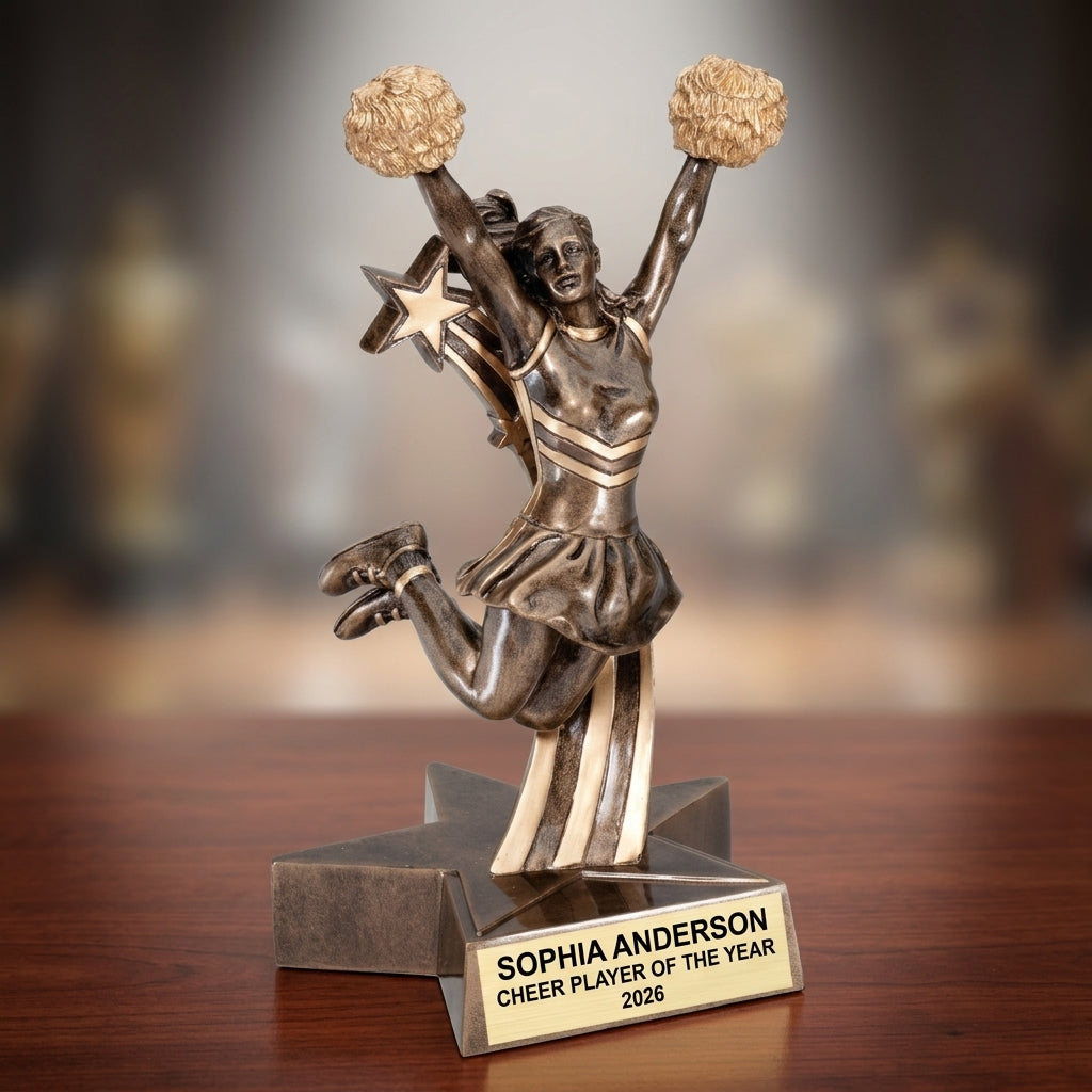 Cheer Award Trophy | Personalized | Custom Engraved | Cheerleader Gift | Team Award | Cheerleading Trophy - View 2