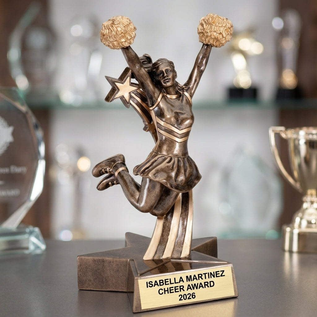 Cheer Award Trophy | Personalized | Custom Engraved | Cheerleader Gift | Team Award | Cheerleading Trophy - View 4