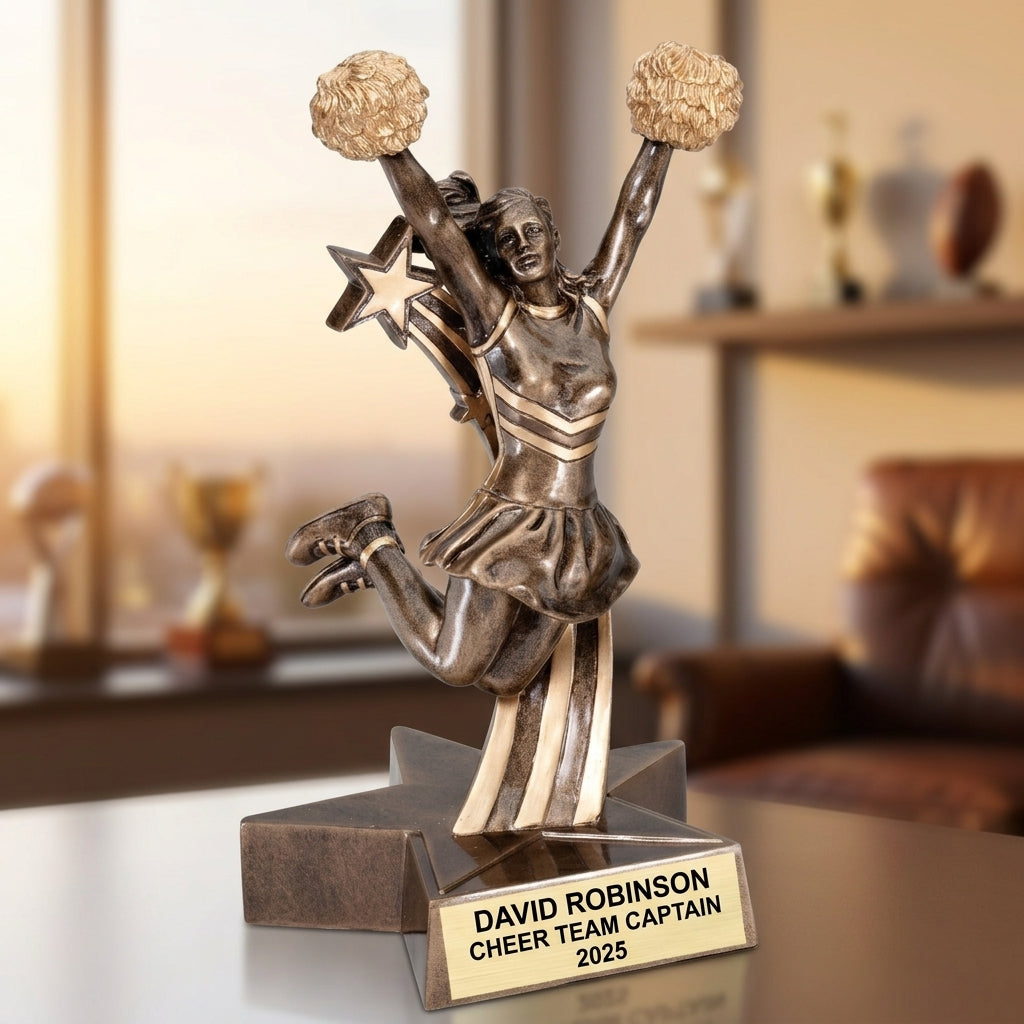 Cheer Award Trophy | Personalized | Custom Engraved | Cheerleader Gift | Team Award | Cheerleading Trophy - View 5