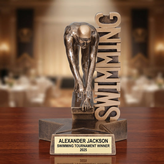 Swimming Trophy Award | Personalized | Custom Engraved | Swim Meet Champion | Team Award | Personalized Gift - View 2