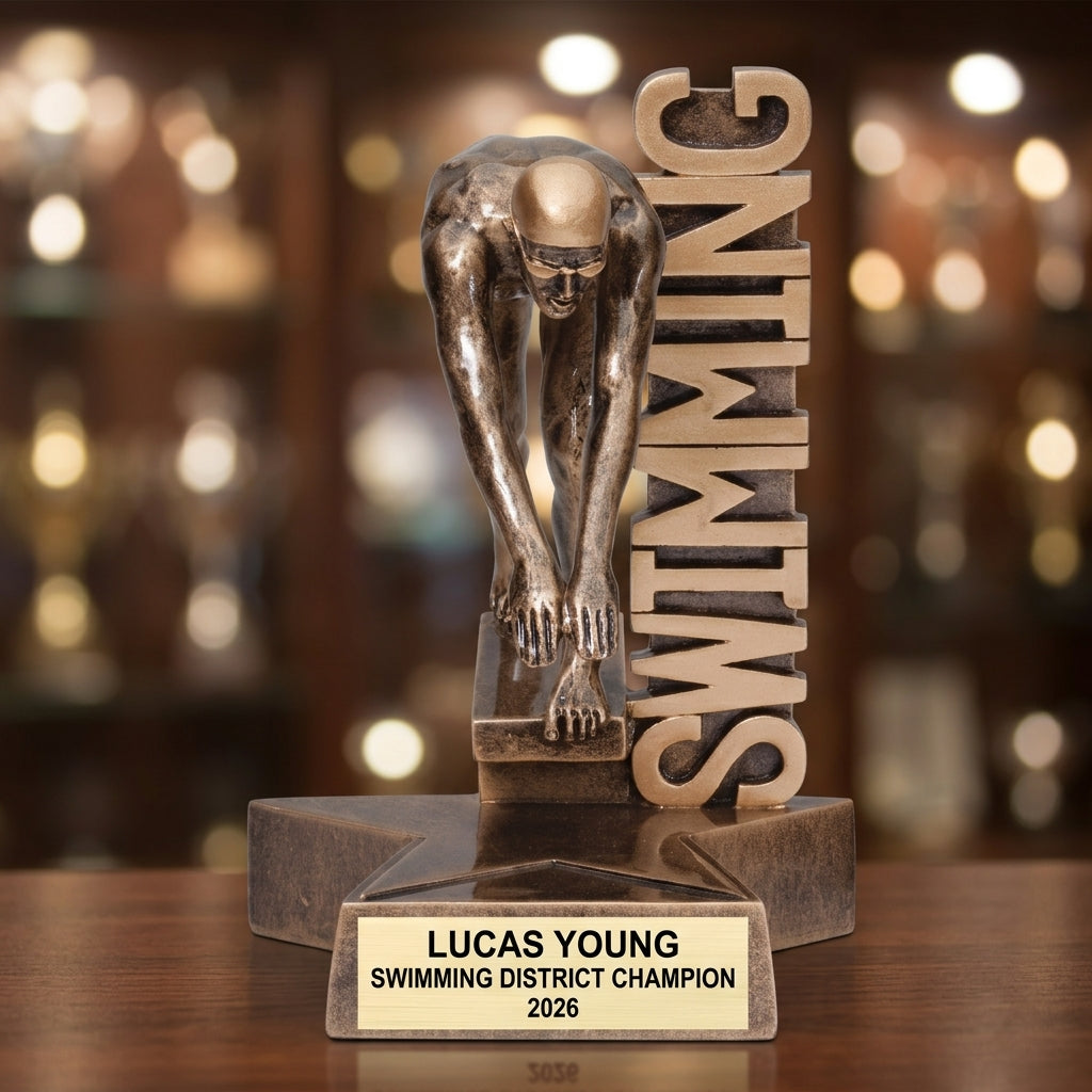 Swimming Trophy Award | Personalized | Custom Engraved | Swim Meet Champion | Team Award | Personalized Gift - View 4