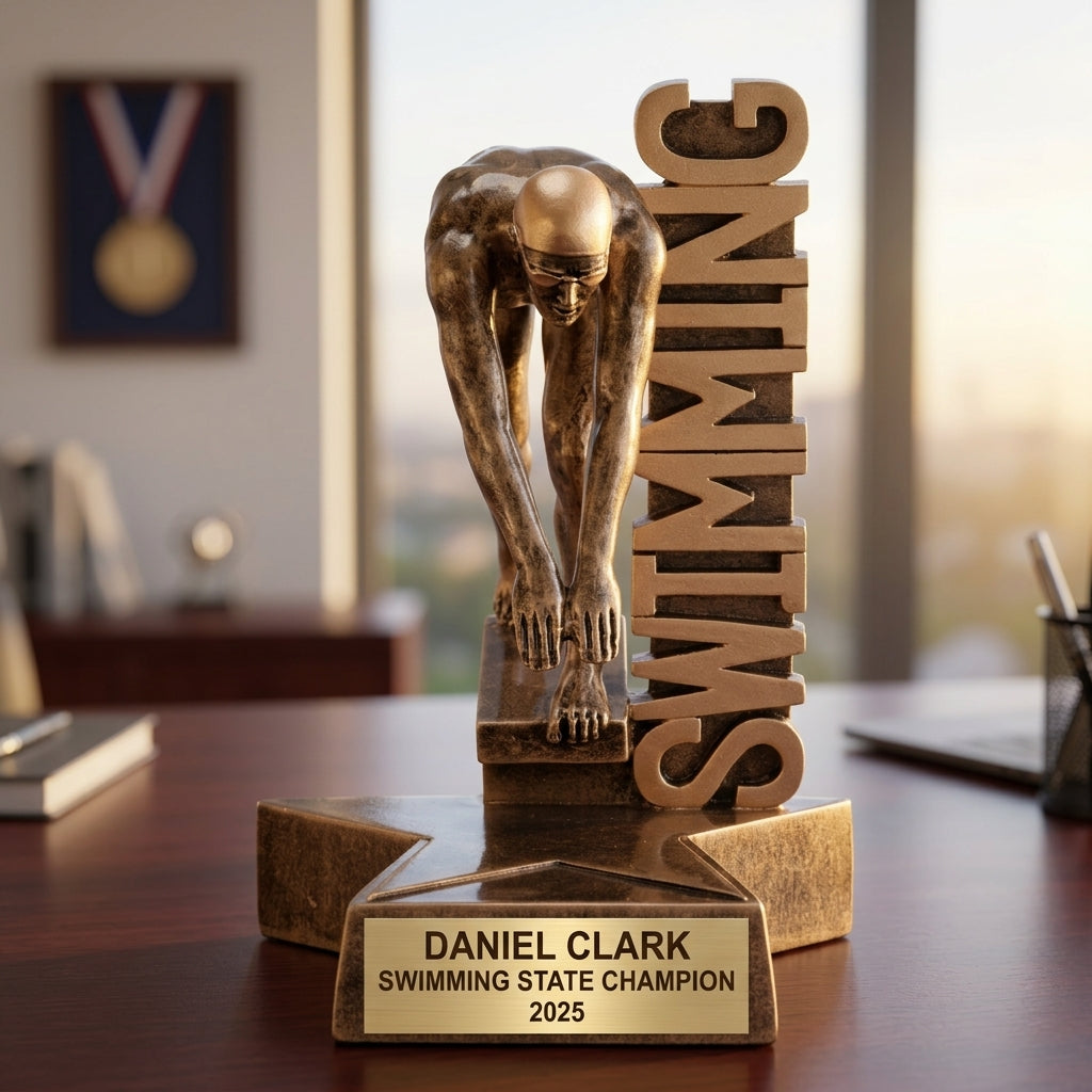 Swimming Trophy Award | Personalized | Custom Engraved | Swim Meet Champion | Team Award | Personalized Gift - View 5