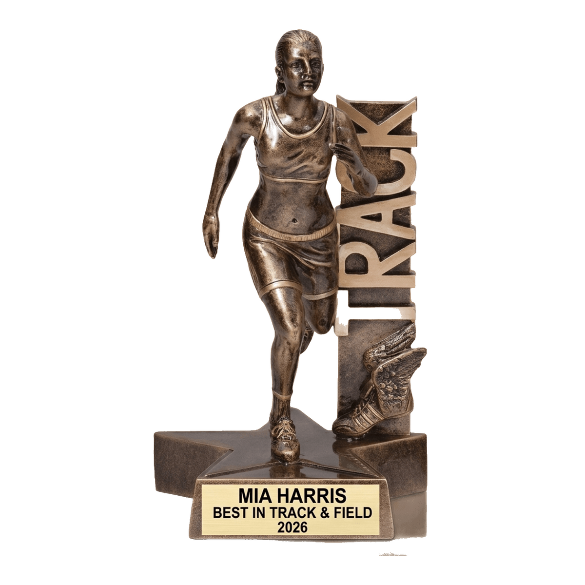 Track Award Trophy | Personalized | Custom Engraved | Track and Field | Running Award | Female Athlete