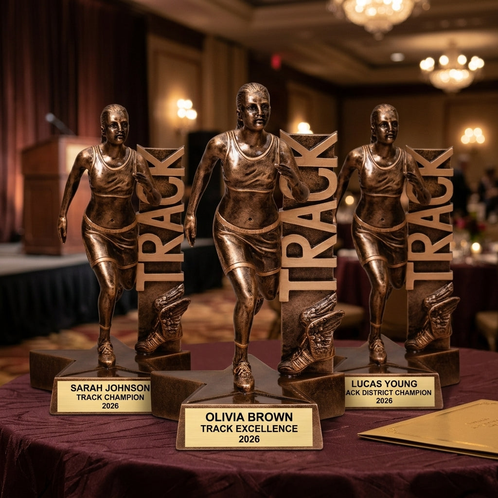 Track Award Trophy | Personalized | Custom Engraved | Female Athlete | Track & Field | Running | Champion | Gift - View 6