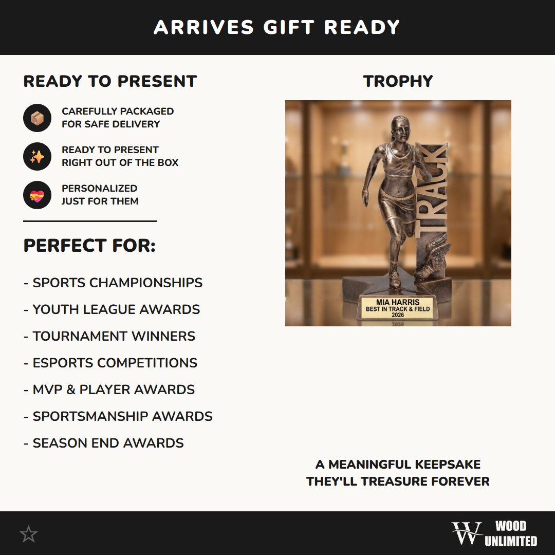 Track Award Trophy | Personalized | Custom Engraved | Track and Field | Running Award | Female Athlete