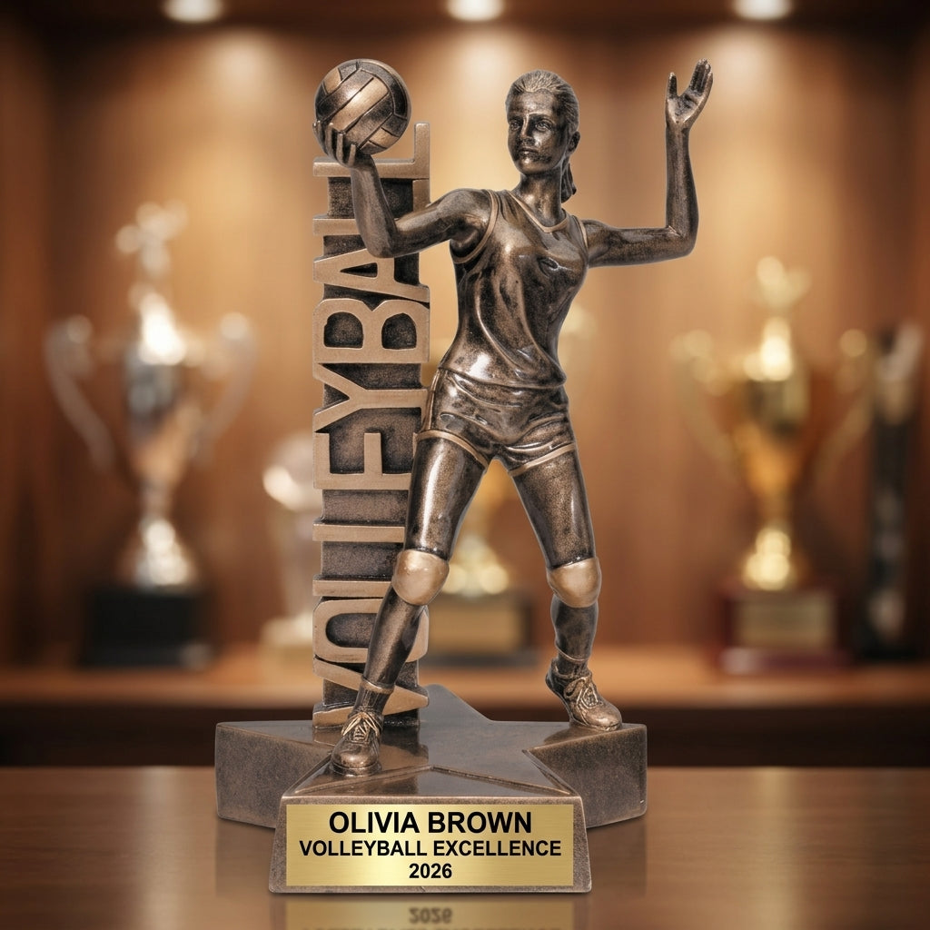 Volleyball Award Trophy | Personalized | Custom Engraved | Volleyball Gift | MVP | Champion | Coach Gift - View 1