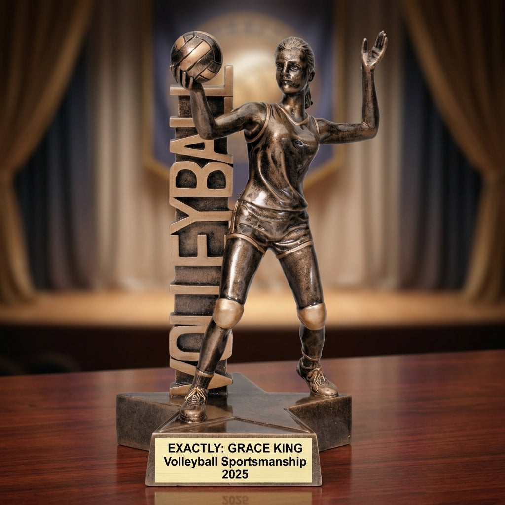 Volleyball Award Trophy | Personalized | Custom Engraved | Volleyball Gift | MVP | Champion | Coach Gift - View 2