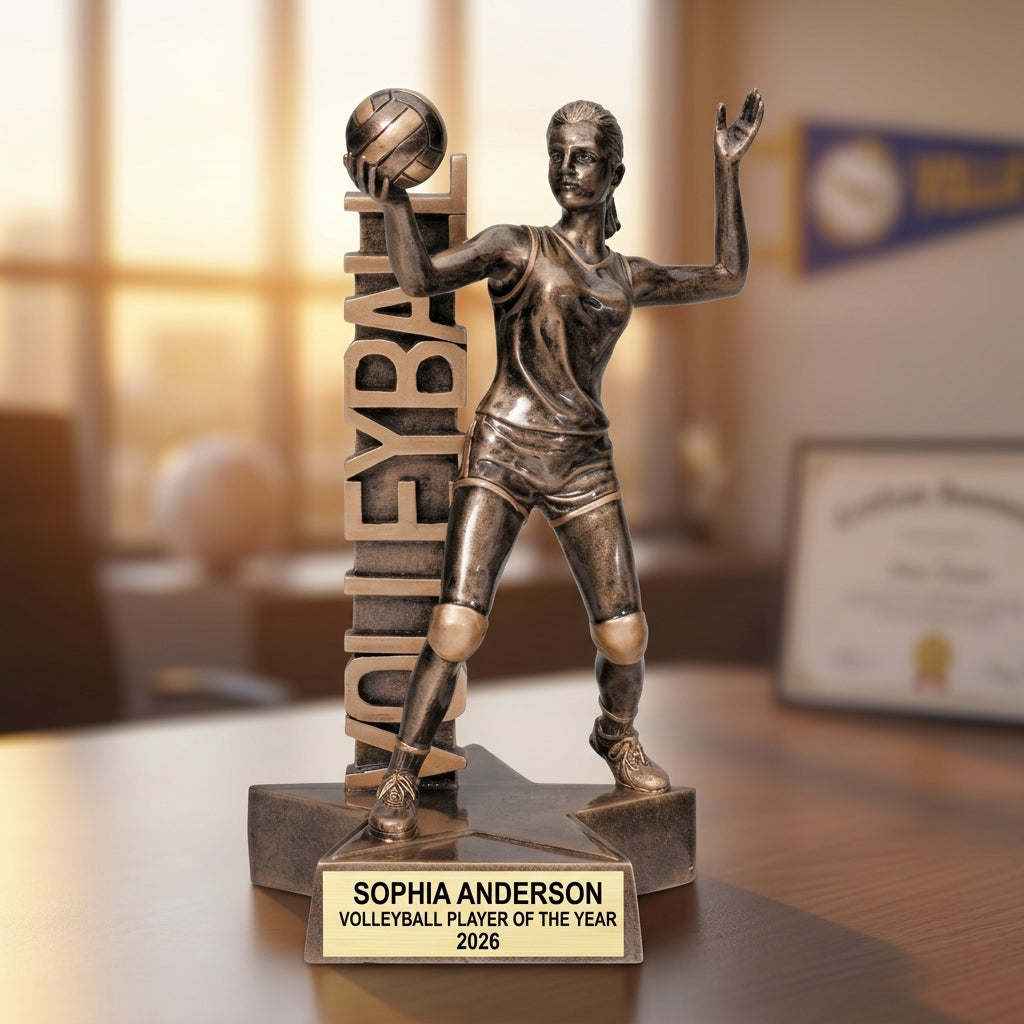 Volleyball Award Trophy | Personalized | Custom Engraved | Volleyball Gift | MVP | Champion | Coach Gift - View 5