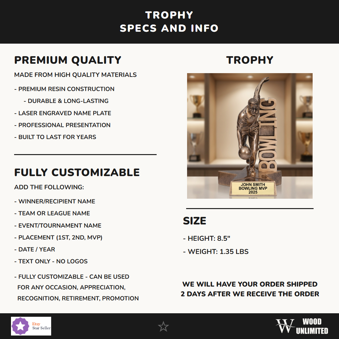 Bowling Strike Trophy specs