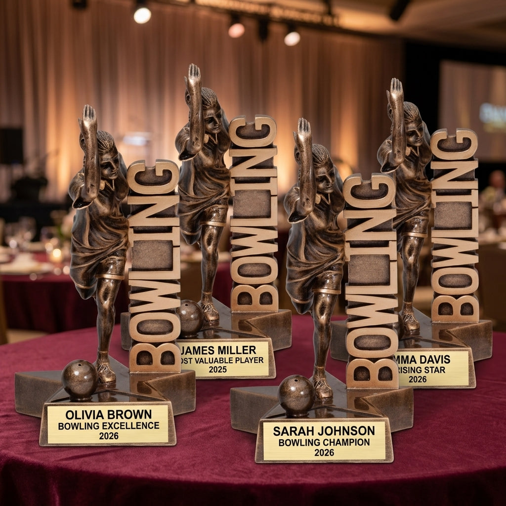 Bowling Award Trophy | Personalized | Custom Engraved | Female Bowler | Bowling Tournament Gift | Team Award - View 6