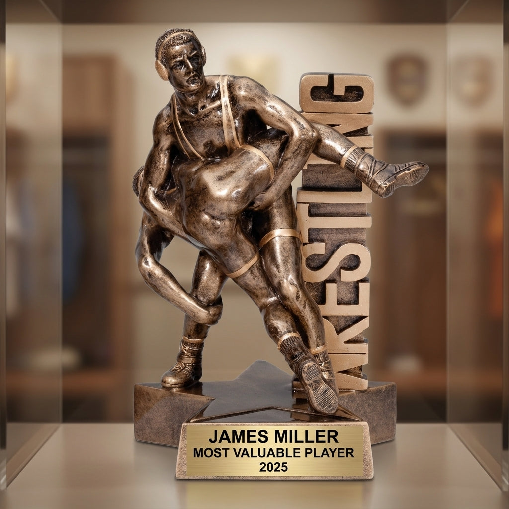 Wrestling Award Trophy | Personalized | Custom Engraved | Wrestling Gift | Wrestling Champion | Wrestler Gift - View 1
