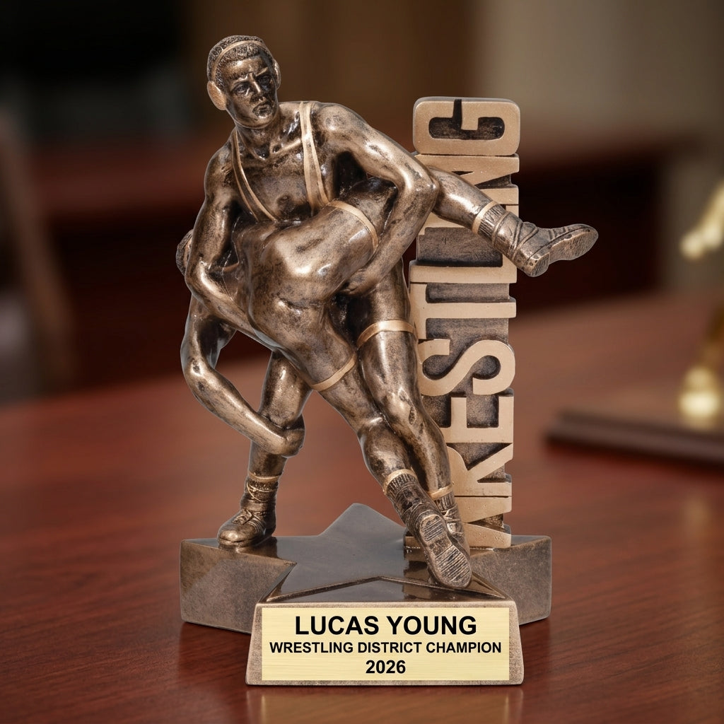 Wrestling Award Trophy | Personalized | Custom Engraved | Wrestling Gift | Wrestling Champion | Wrestler Gift - View 2