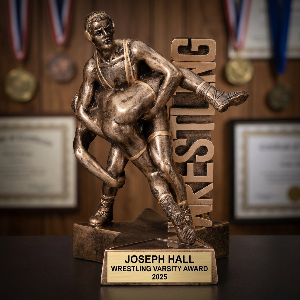 Wrestling Award Trophy | Personalized | Custom Engraved | Wrestling Gift | Wrestling Champion | Wrestler Gift - View 3